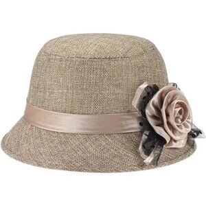 Vintage Felt Cloche Hat Khaki